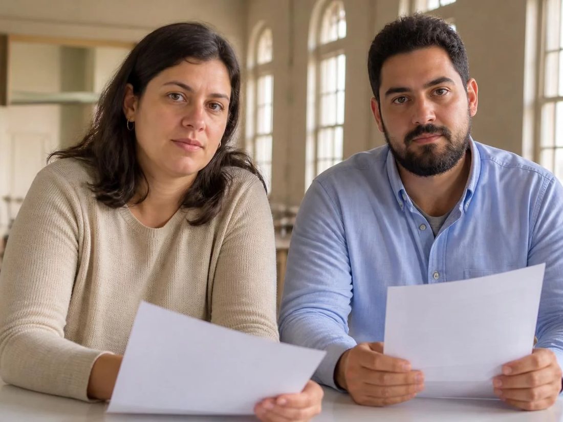Sala clara de reunião com alguém em pé defendendo o próprio ponto